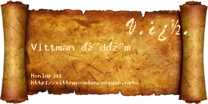 Vittman Ádám névjegykártya